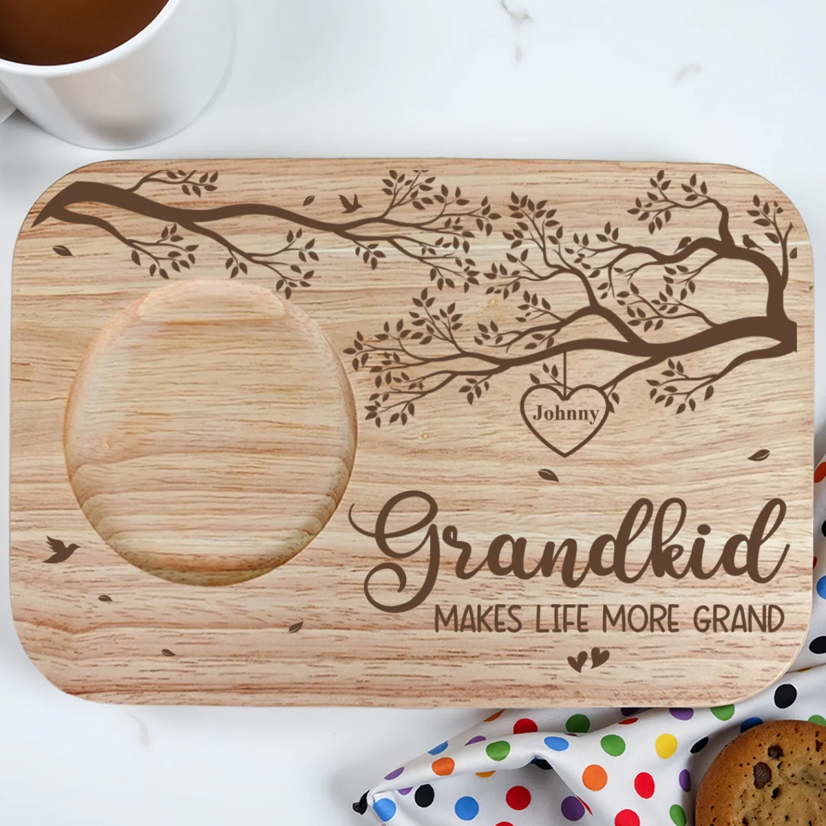 Grandchildren Make Life More Grand - Personalized Custom Wooden Treat Board - Image 8