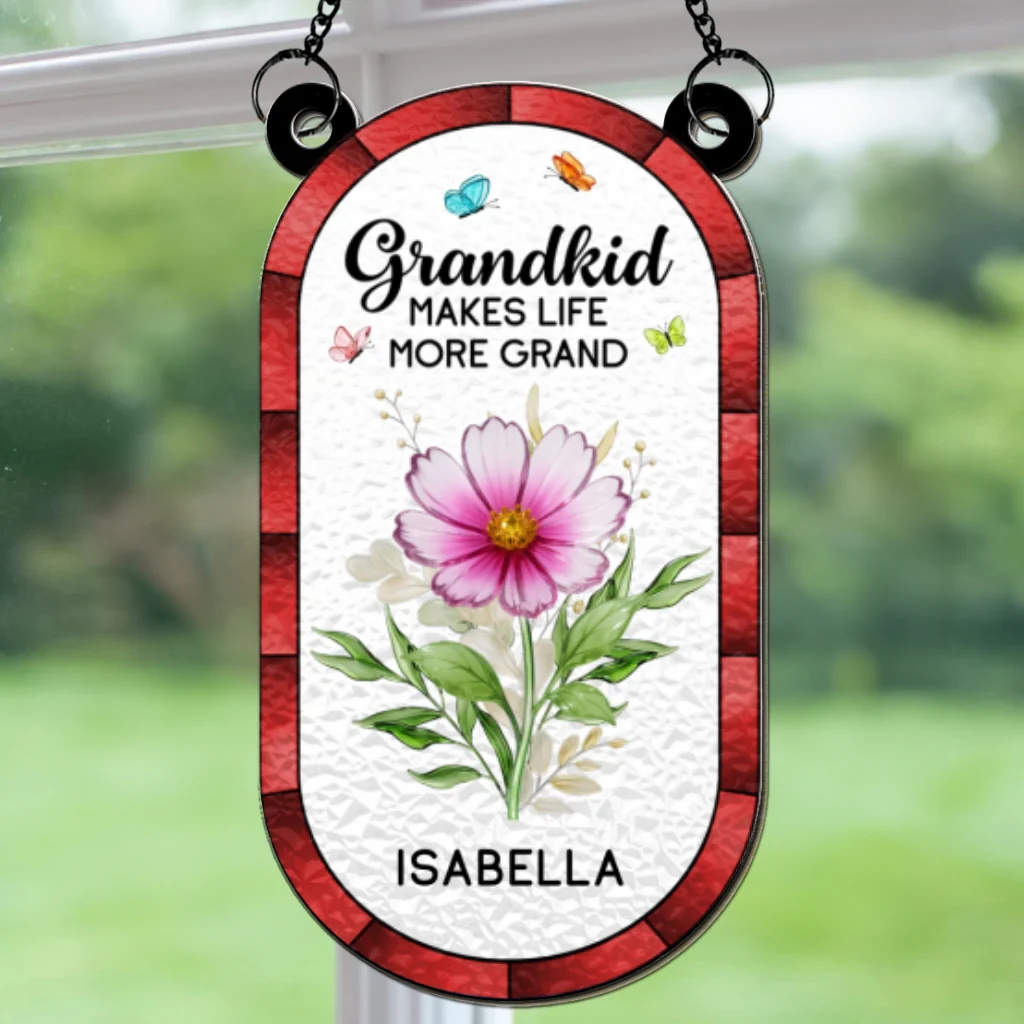 Grandkid Makes Life More Grand - Personalized Custom Suncatcher - Image 6
