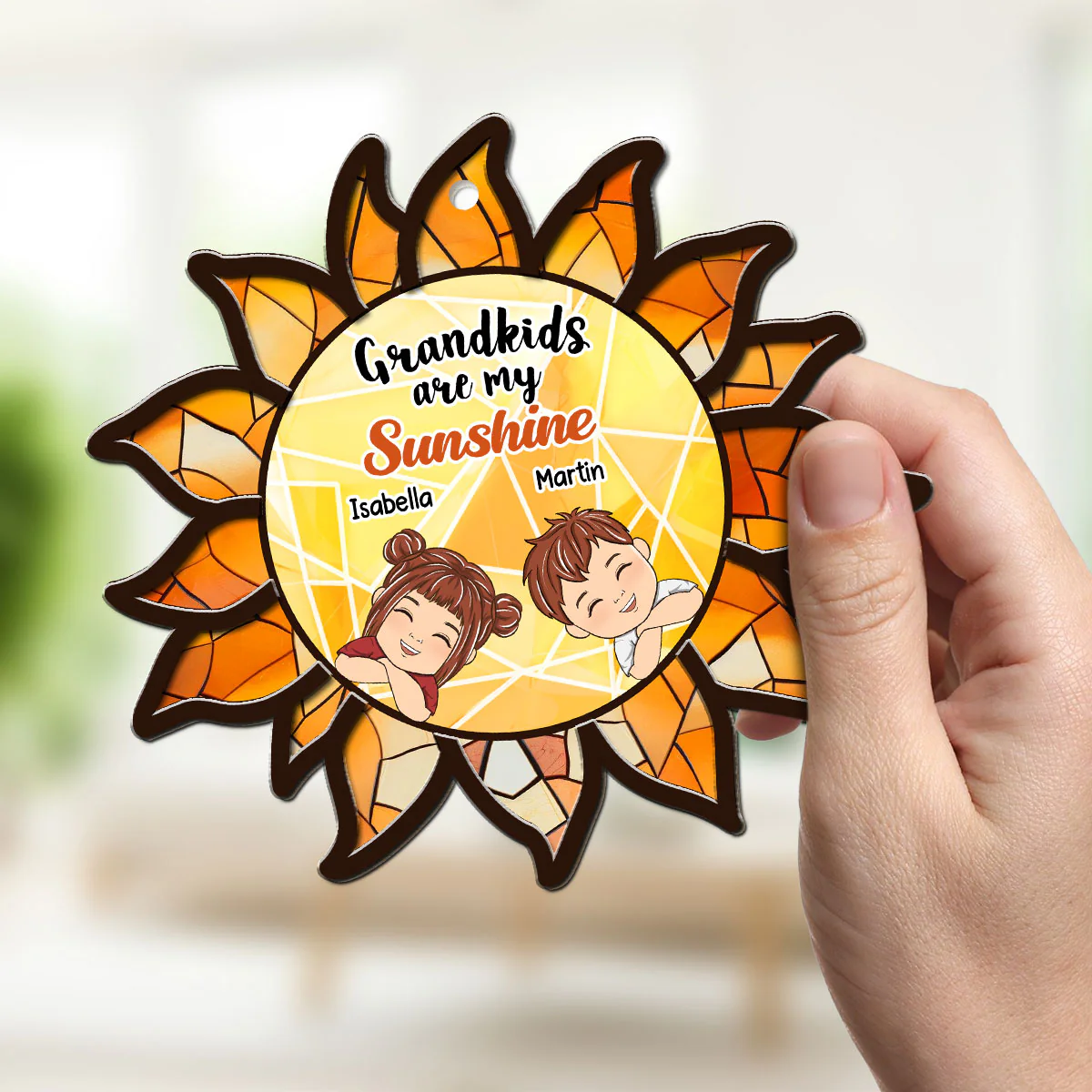Grandkids Are My Sunshine - Personalized Custom Suncatcher - Image 2