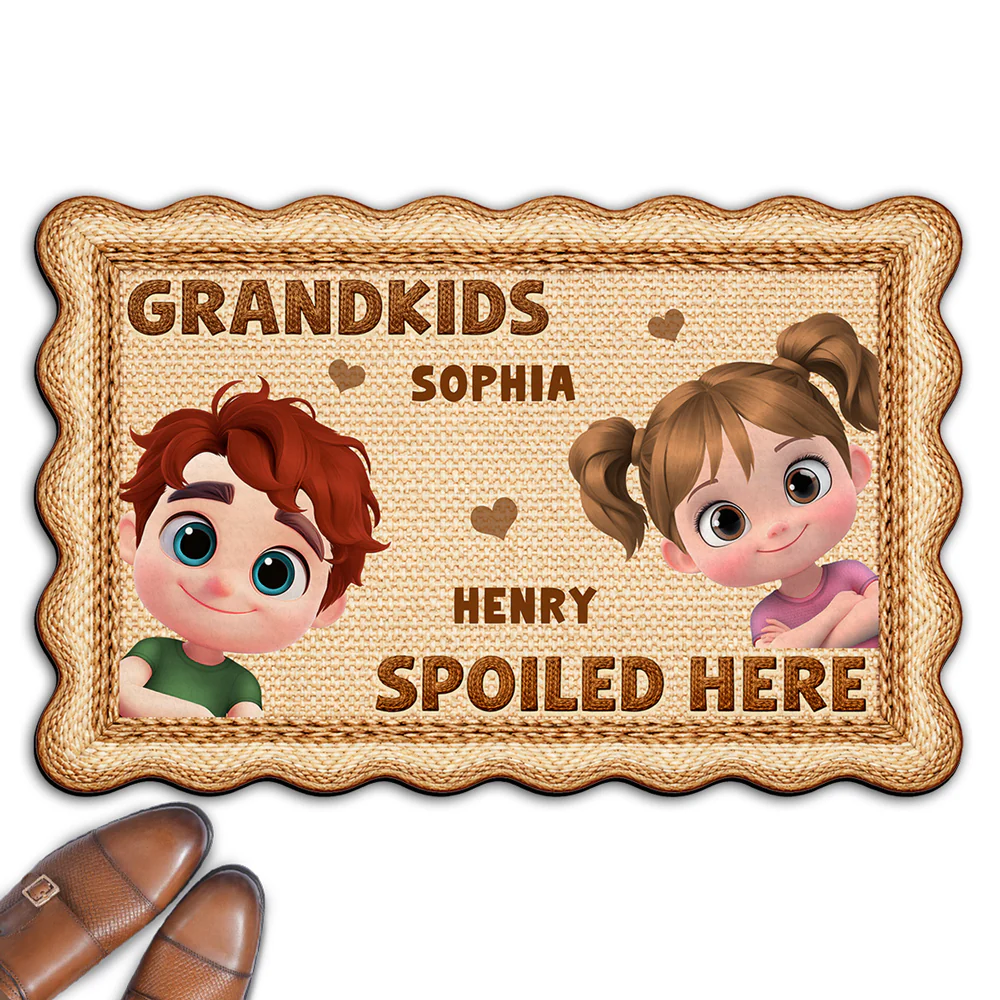 Grandkids Fill Our Hearts - Personalized Custom Doormat