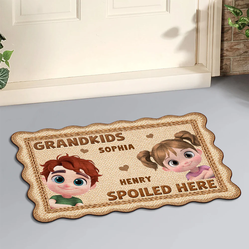 Grandkids Fill Our Hearts - Personalized Custom Doormat - Image 2