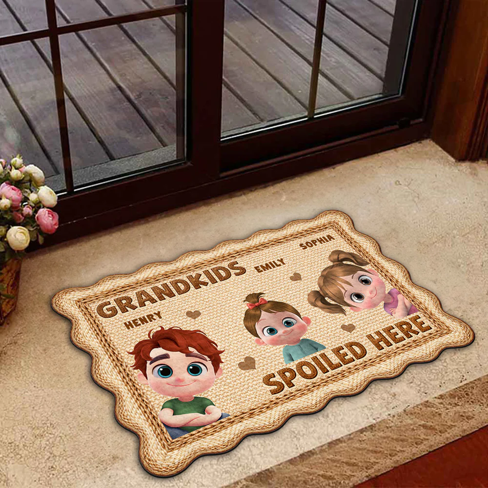 Grandkids Fill Our Hearts - Personalized Custom Doormat - Image 3