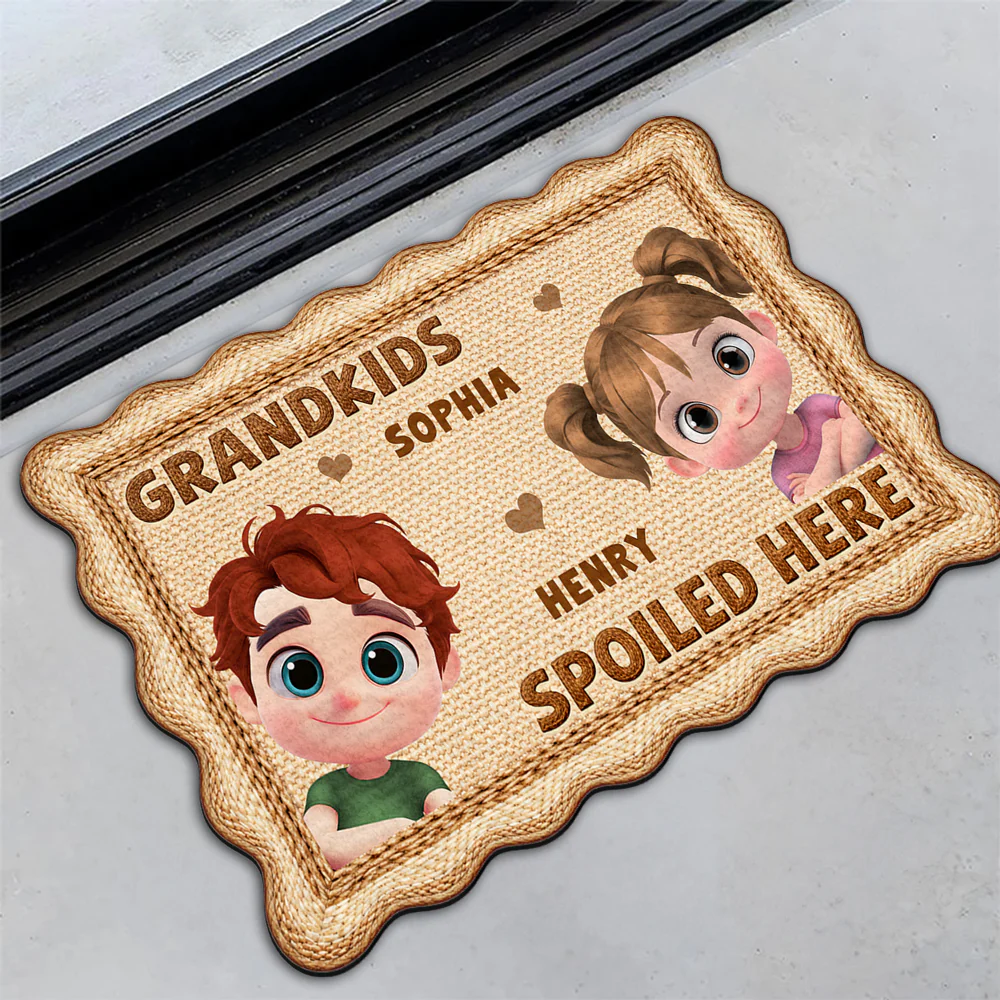 Grandkids Fill Our Hearts - Personalized Custom Doormat - Image 5