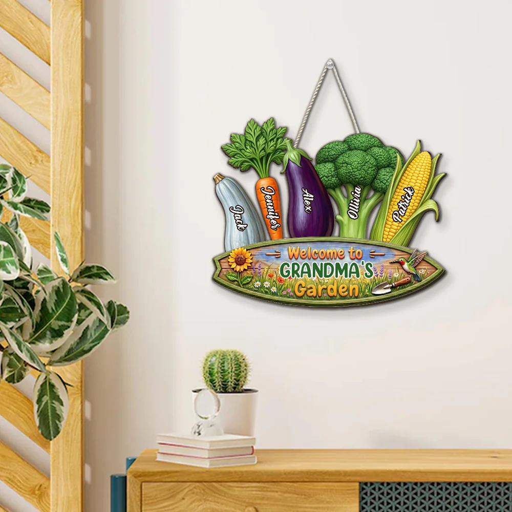 GrandKids Garden - Personalized Custom Wood Sign - Image 4