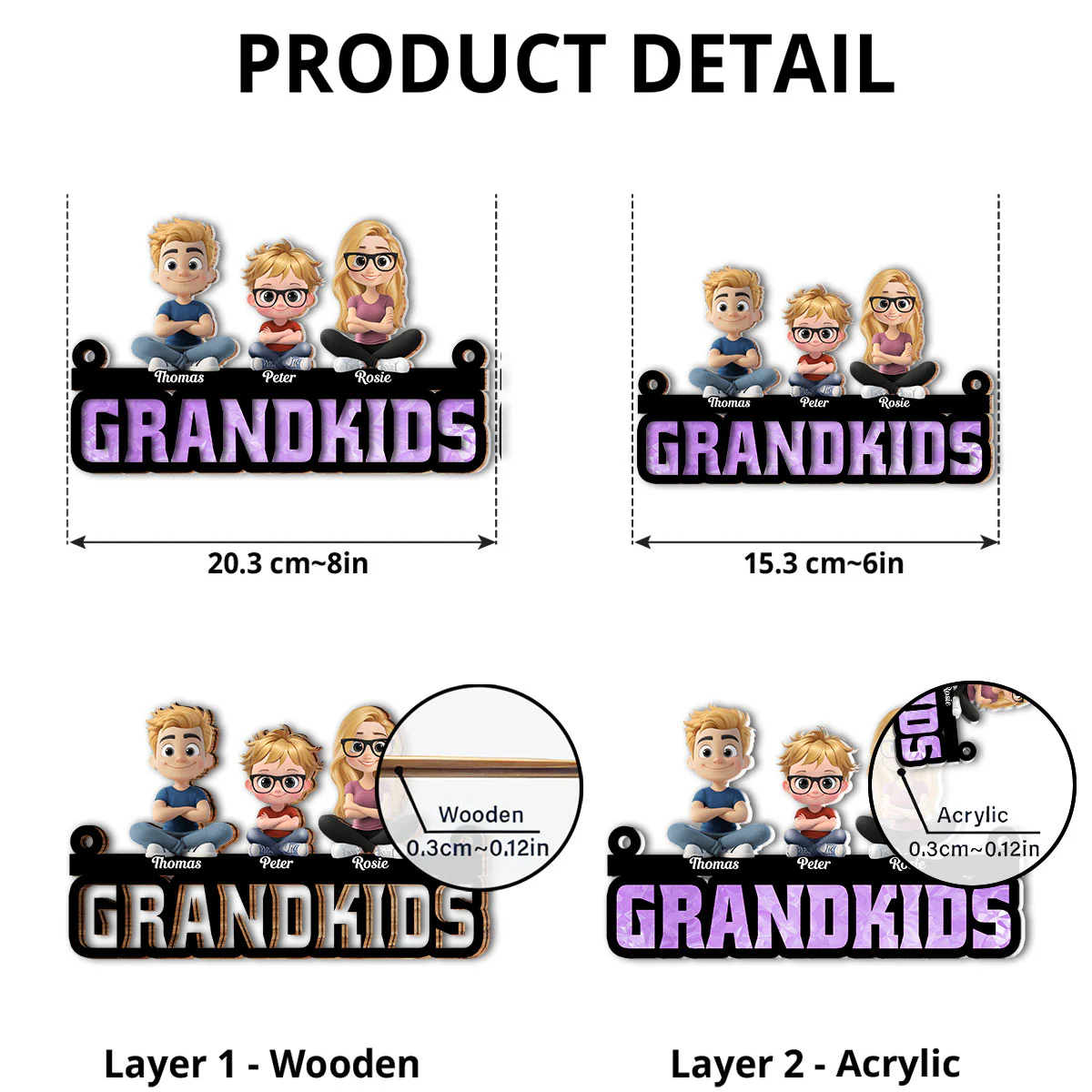 Grandkids Is My Sunshine - Personalized Custom Suncatcher - Image 5