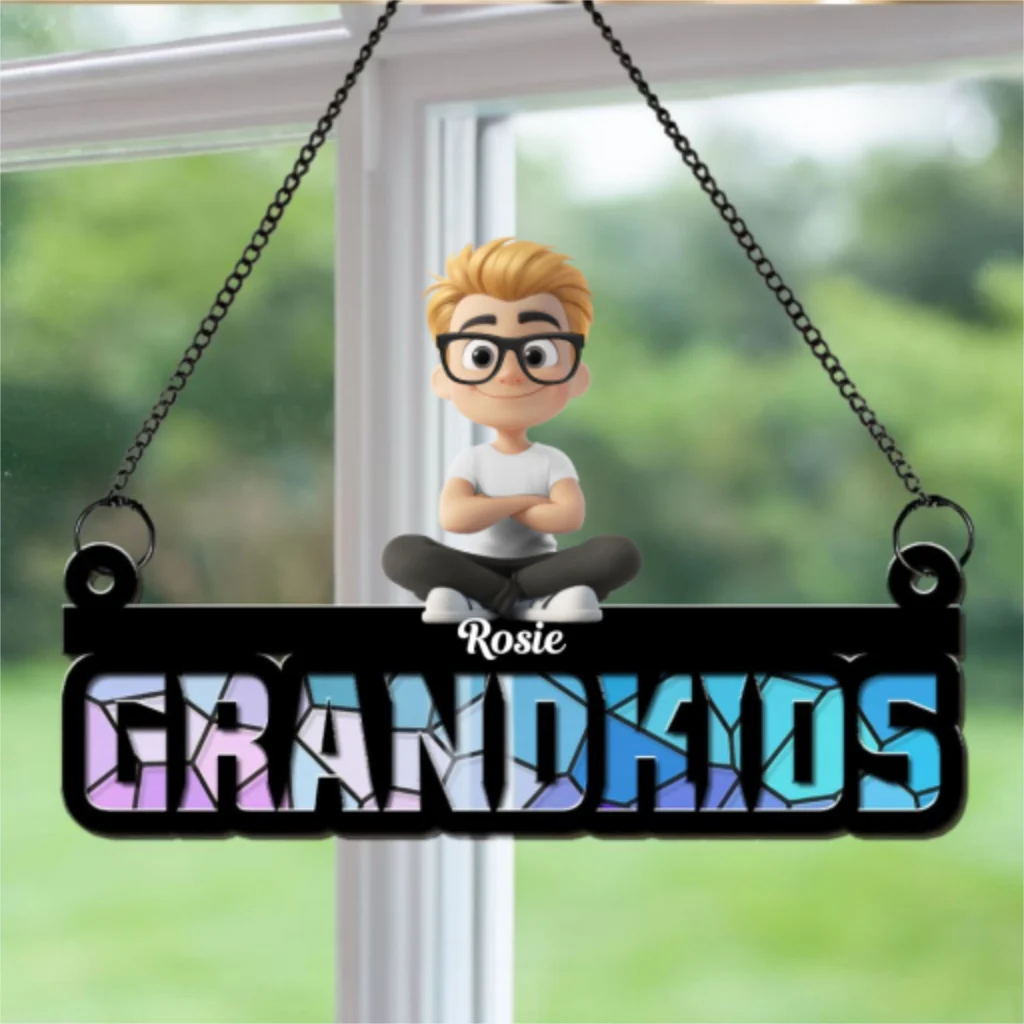 Grandkids Is My Sunshine - Personalized Custom Suncatcher - Image 6