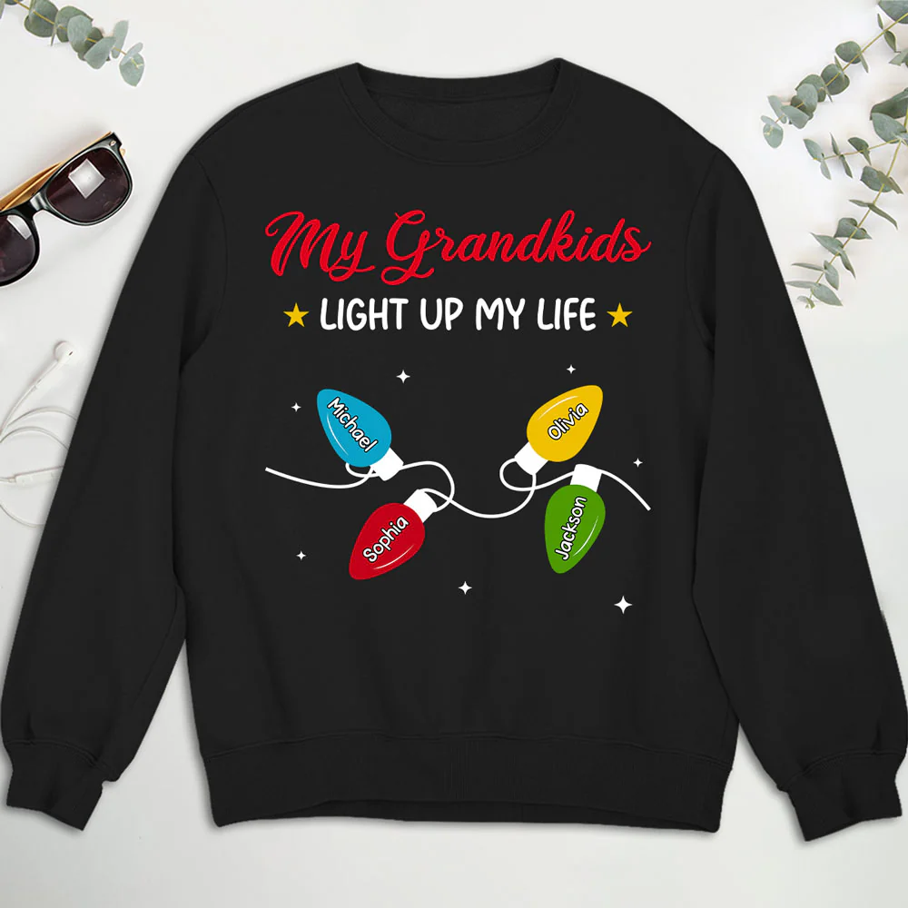 Grandkids Light Up My Life - Personalized Custom Shirt - Image 5