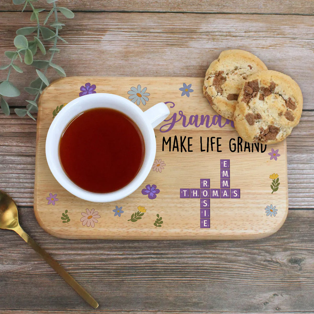 Grandkids Make Life Grand Crossword Puzzle - Personalized Custom Wooden Treat Board - Image 3