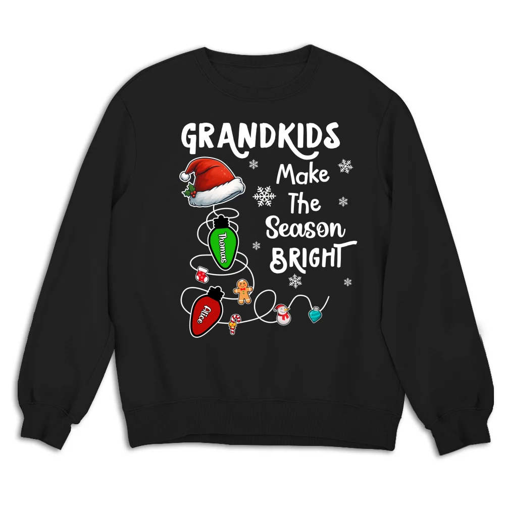 Grandkids Make The Season Bright - Personalized Custom Shirt - Image 13