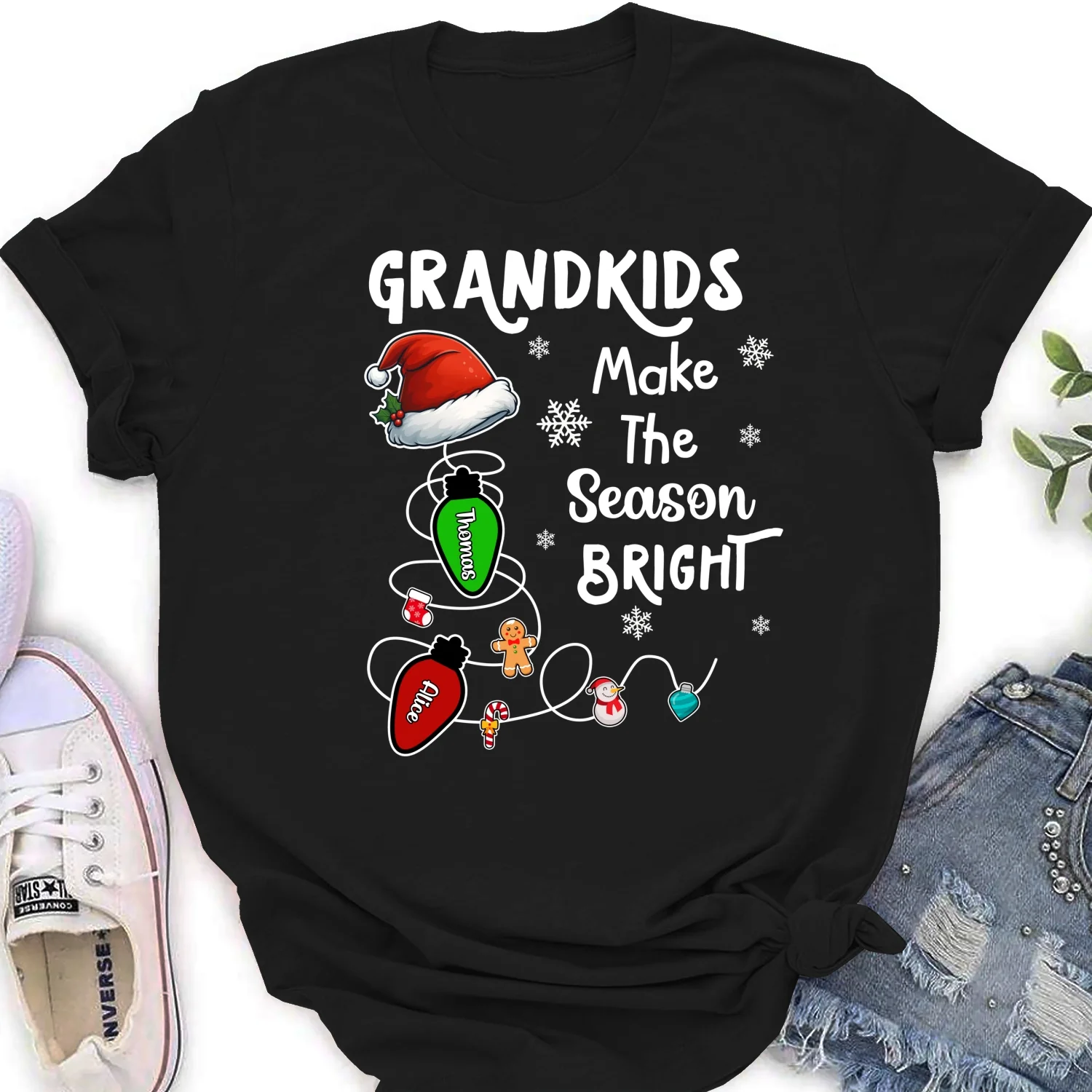 Grandkids Make The Season Bright - Personalized Custom Shirt - Image 16