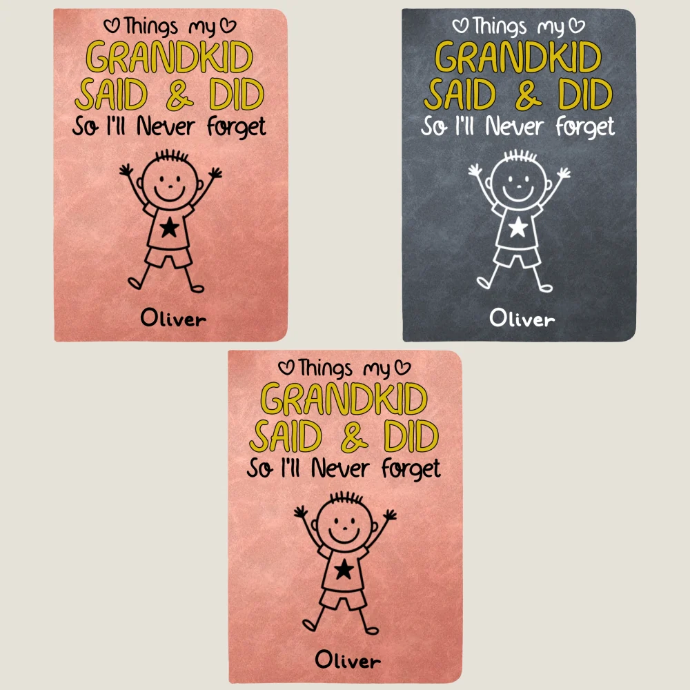 Grandkids Said And Did - Personalized Custom Leather Journal - Image 11