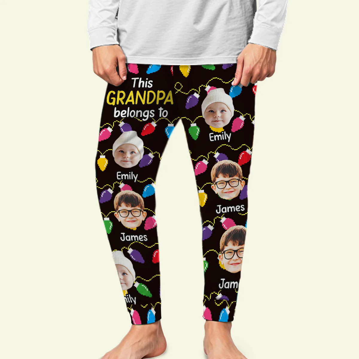 Grandkids Silly Xmas - Personalized Custom Pajama Pants