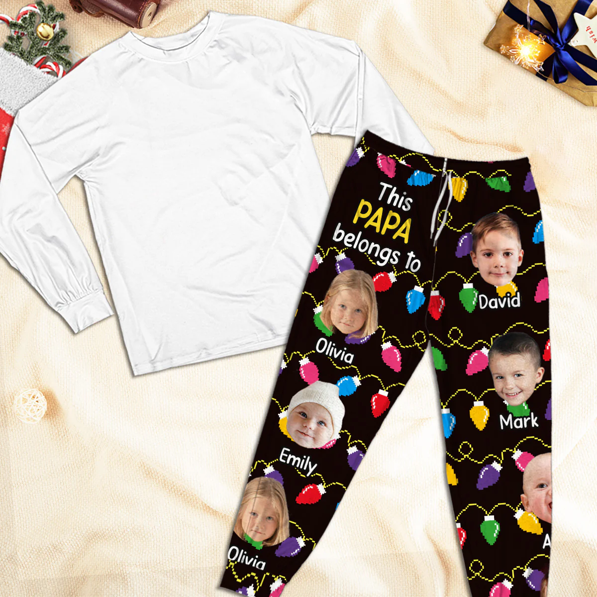 Grandkids Silly Xmas - Personalized Custom Pajama Pants - Image 2