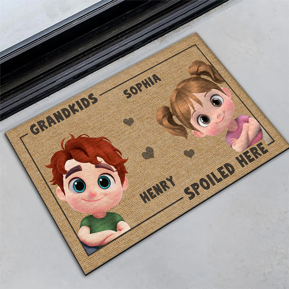 Grandkids Spoiled Here - Personalized Custom Doormat - Image 2
