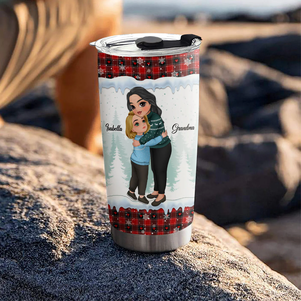 Grandma And Granddaughter - Personalized Custom Tumbler - Image 2