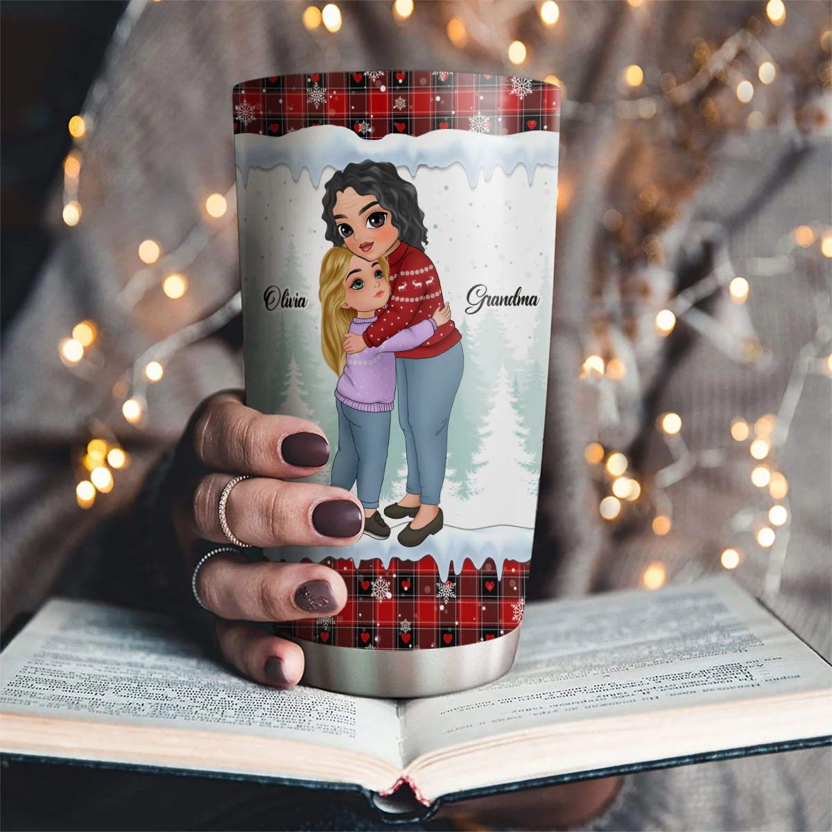 Grandma And Granddaughter - Personalized Custom Tumbler - Image 3