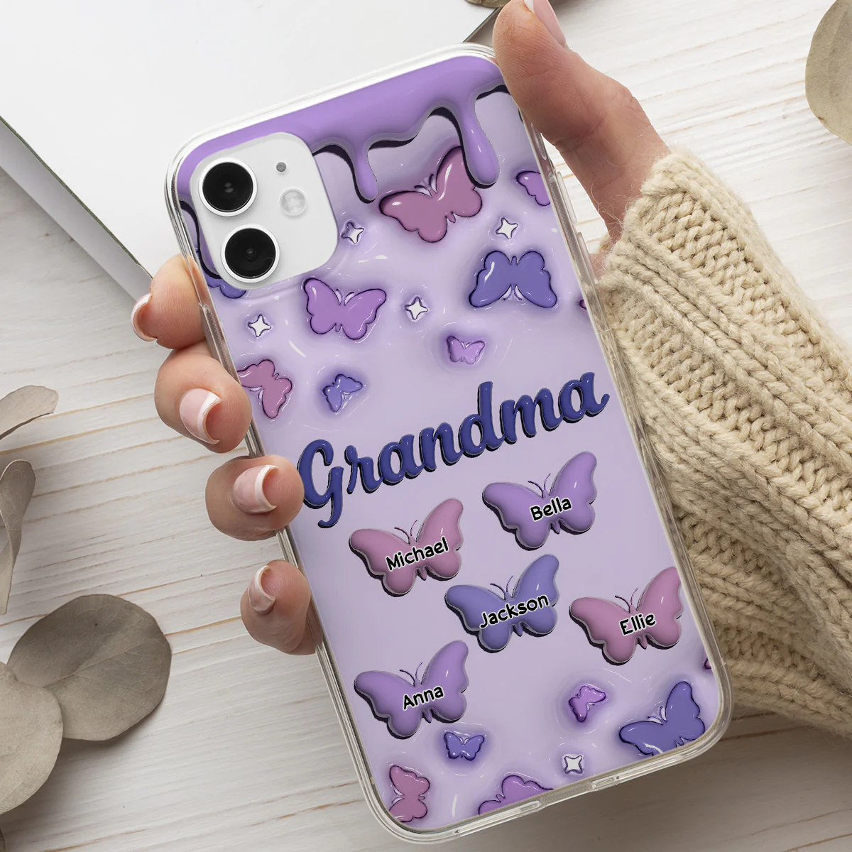 Grandma And Grandkids - Personalized Custom 3D Inflated Effect Phone Case - Image 2