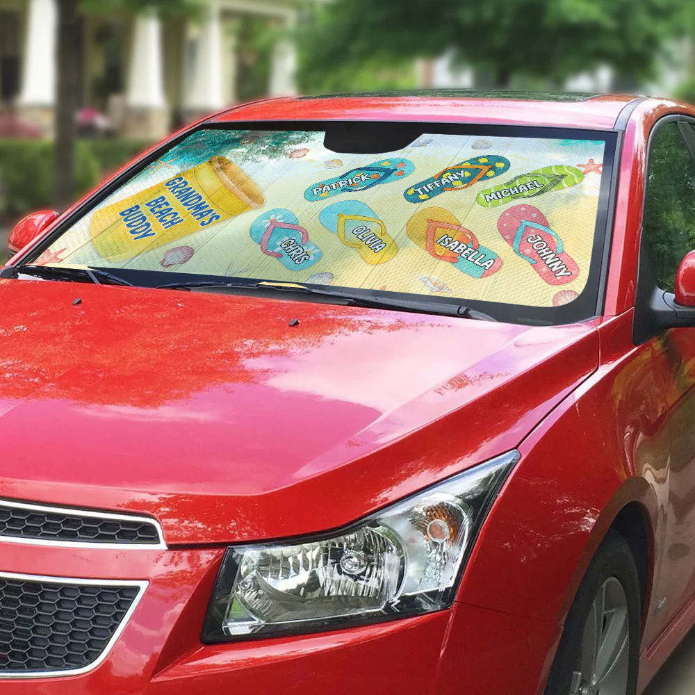 Grandma Beach Buddy - Personalized Custom Car Sunshade - Image 2