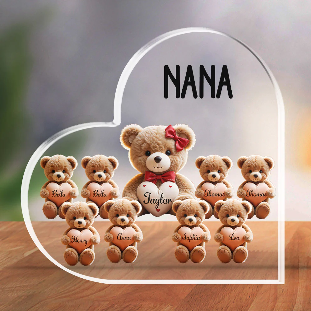 Grandma Bear With Love Children - Personalized Custom Acrylic Plaque - Image 2