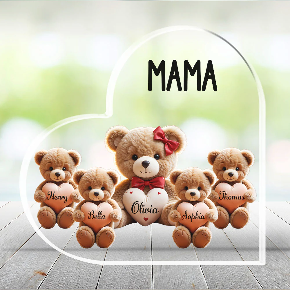 Grandma Bear With Love Children - Personalized Custom Acrylic Plaque - Image 3