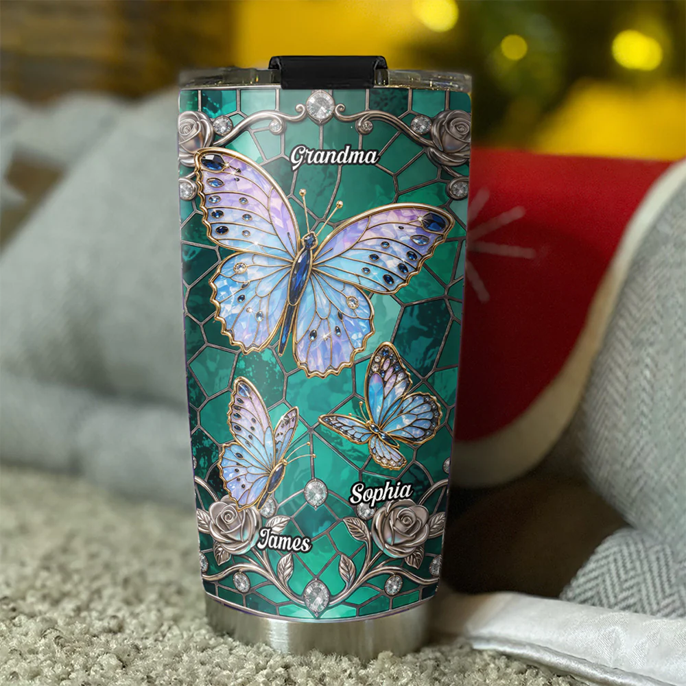 Grandma Blink - Personalized Custom 3D Inflated Effect Tumbler - Image 4