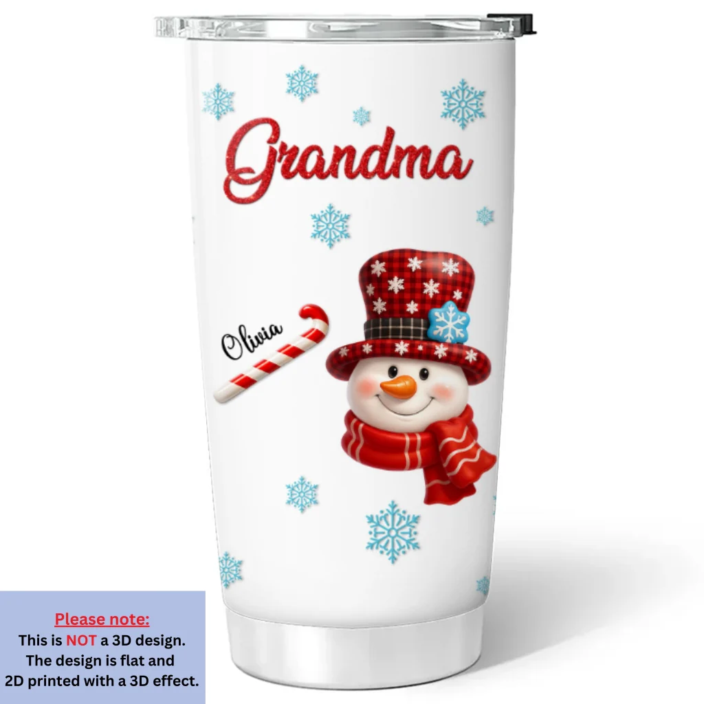 Grandma Christmas - Personalized Custom 3D Inflated Effect Tumbler - Image 6