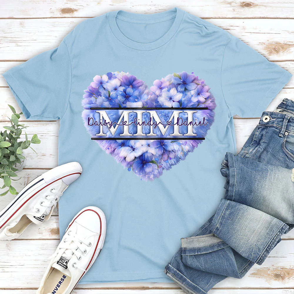 Grandma Custom Birth Month Flower - Personalized Custom Shirt - Image 2