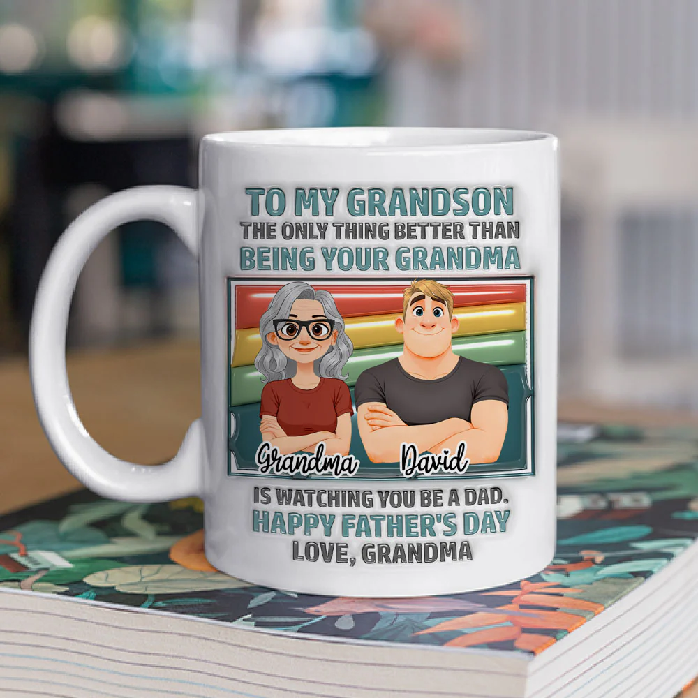 Grandma For My Grandson One And Only - Personalized Custom 3D Inflated Effect Mug - Image 2