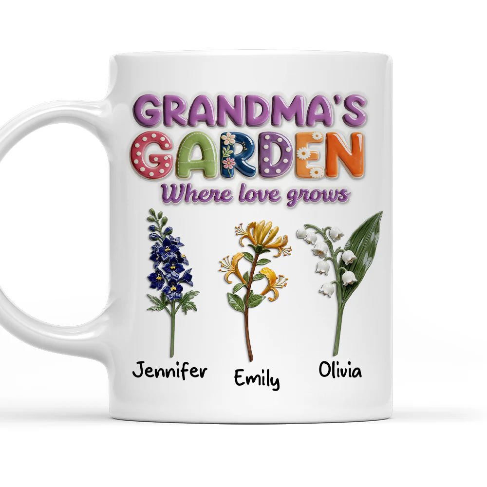 Grandma Garden Flower - Personalized Custom 3D Effect Mug