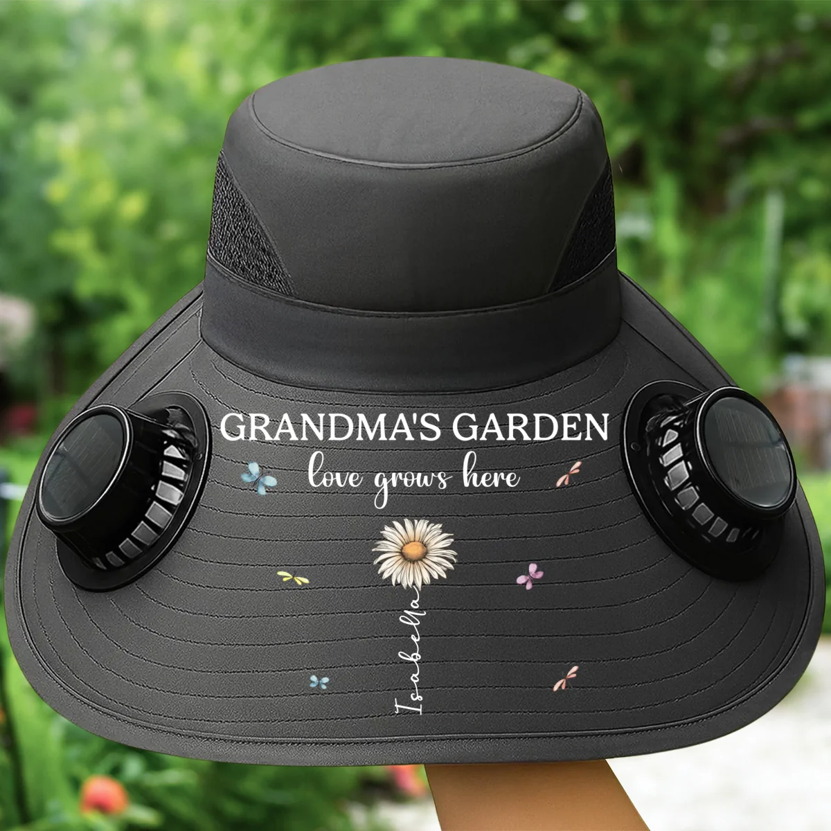 Grandma Garden - Personalized Custom Solar Fan Hat - Image 10