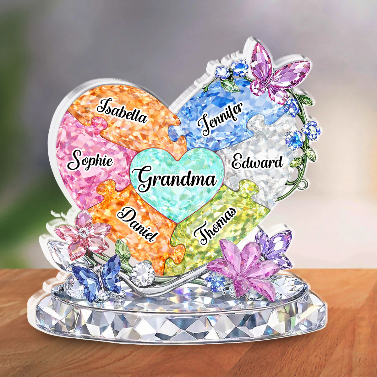 Grandma Heart - Personalized Custom Acrylic Plaque - Image 3