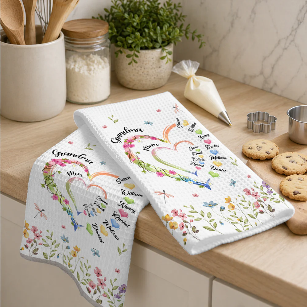 Grandma Heart - Personalized Custom Kitchen Towel - Image 5