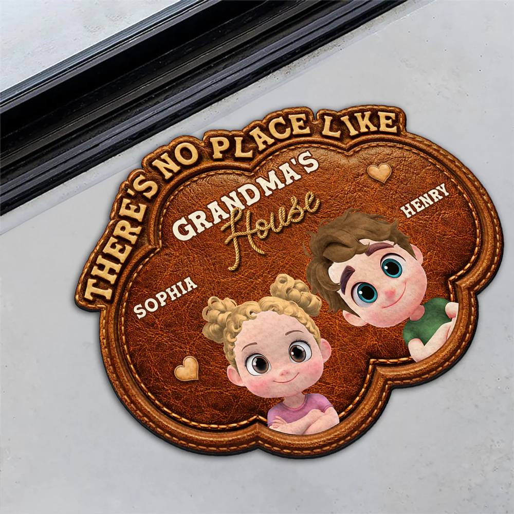 Grandma House Happy Place - Personalized Custom Doormat - Image 5