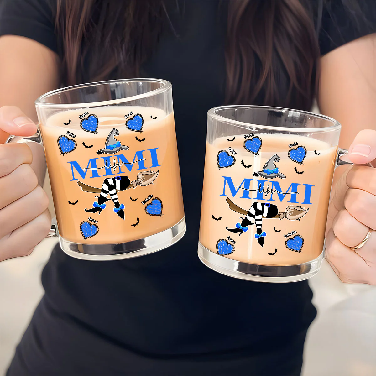 Grandma Life Witch - Personalized Custom Glass Mug - Image 5