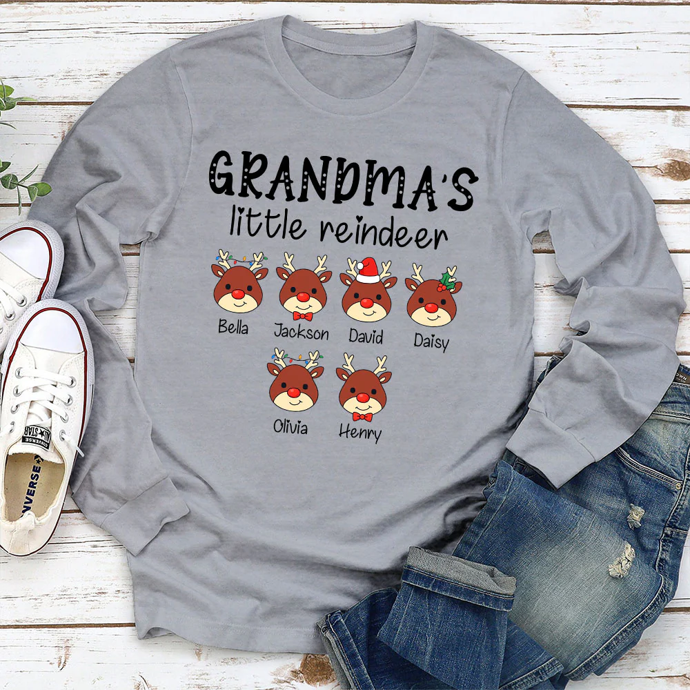 Grandma Little Reindeer Spread Christmas Joy - Personalized Custom Shirt - Image 5