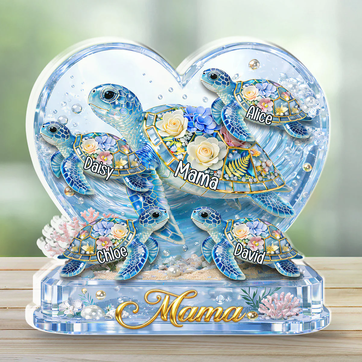 Grandma Mom Turtle - Personalized Custom Acrylic Plaque - Image 3