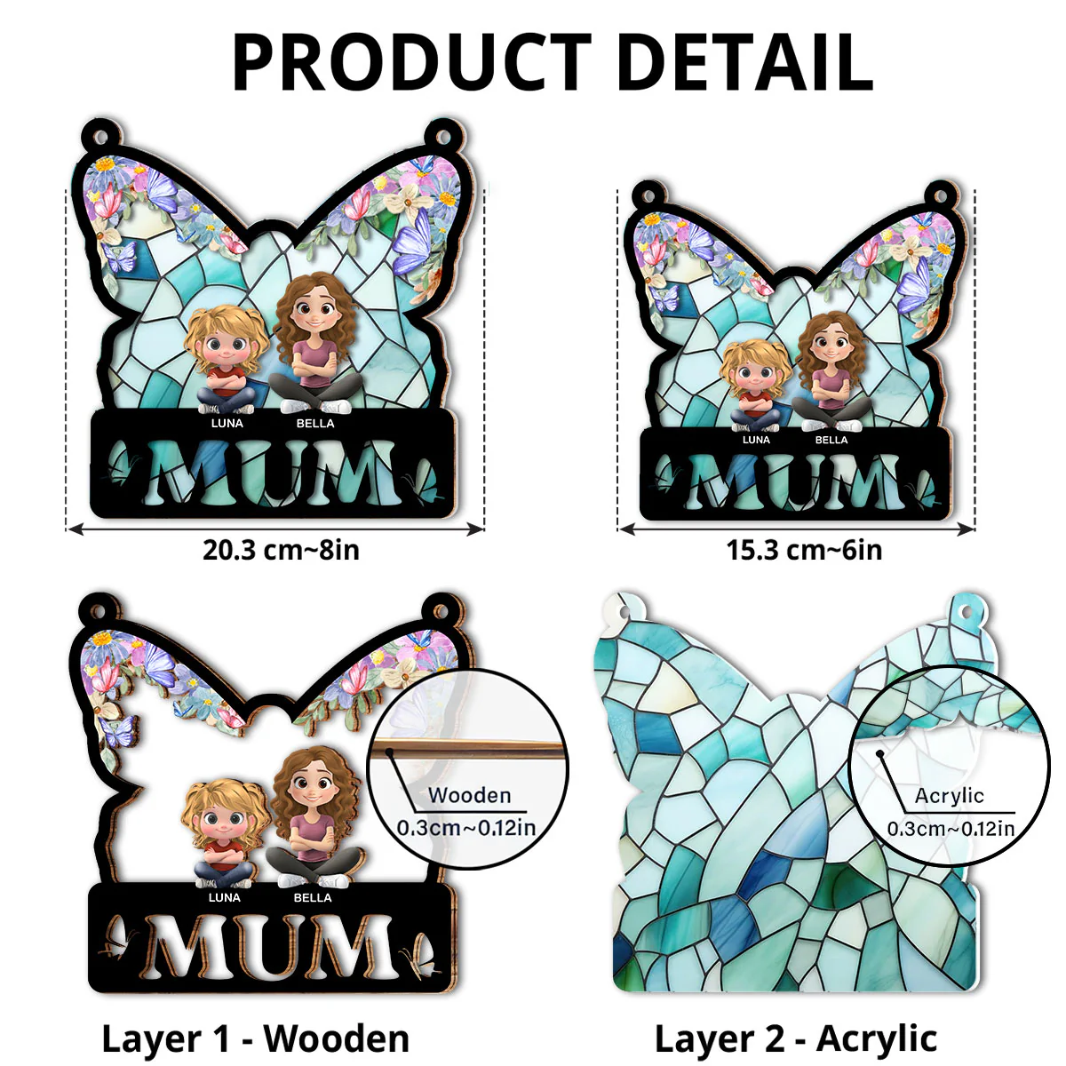 Grandma Mom You Are The Reason Behind My Smile - Personalized Custom Suncatcher - Image 4
