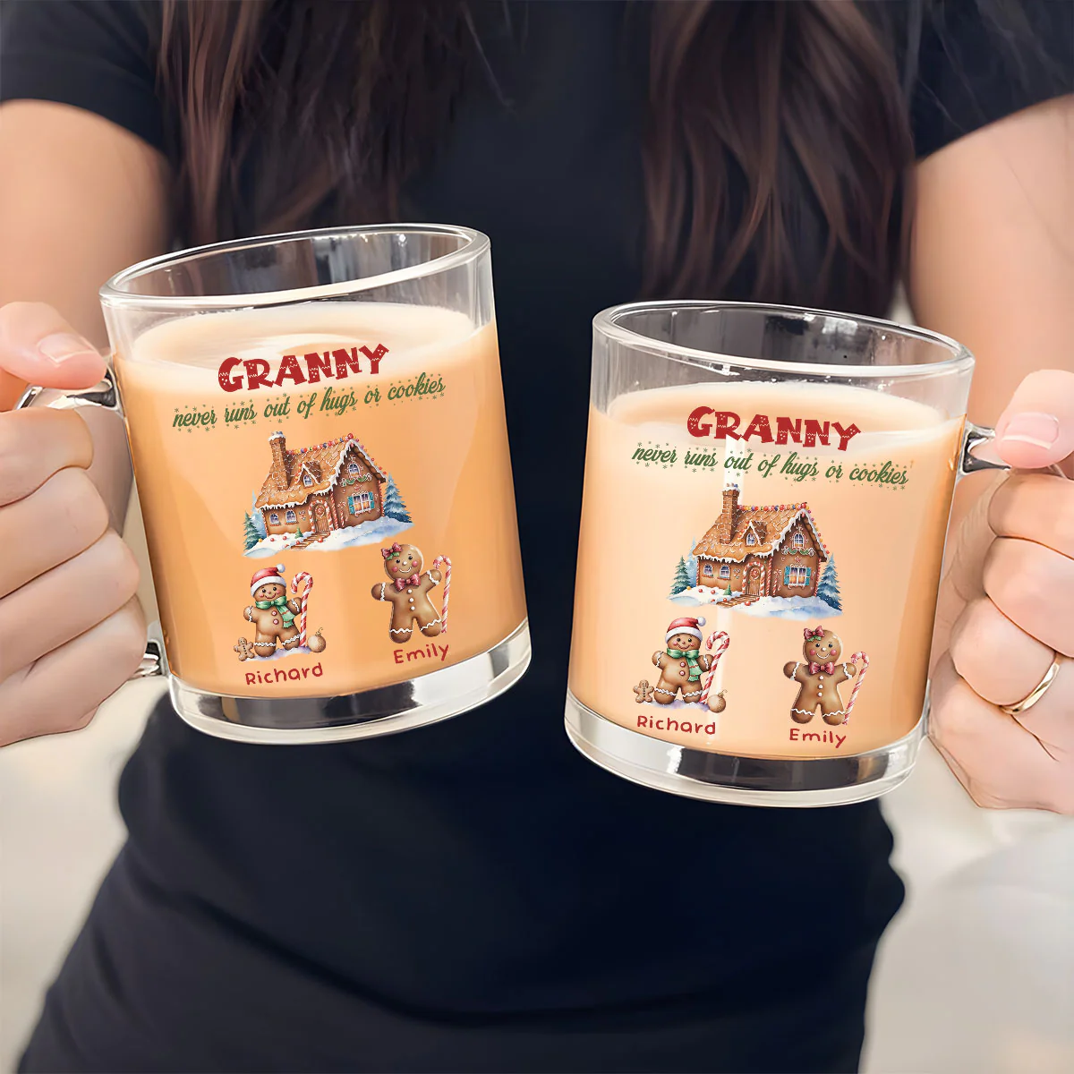 Grandma Never Run Out of Cookies - Personalized Custom Glass Mug - Image 2