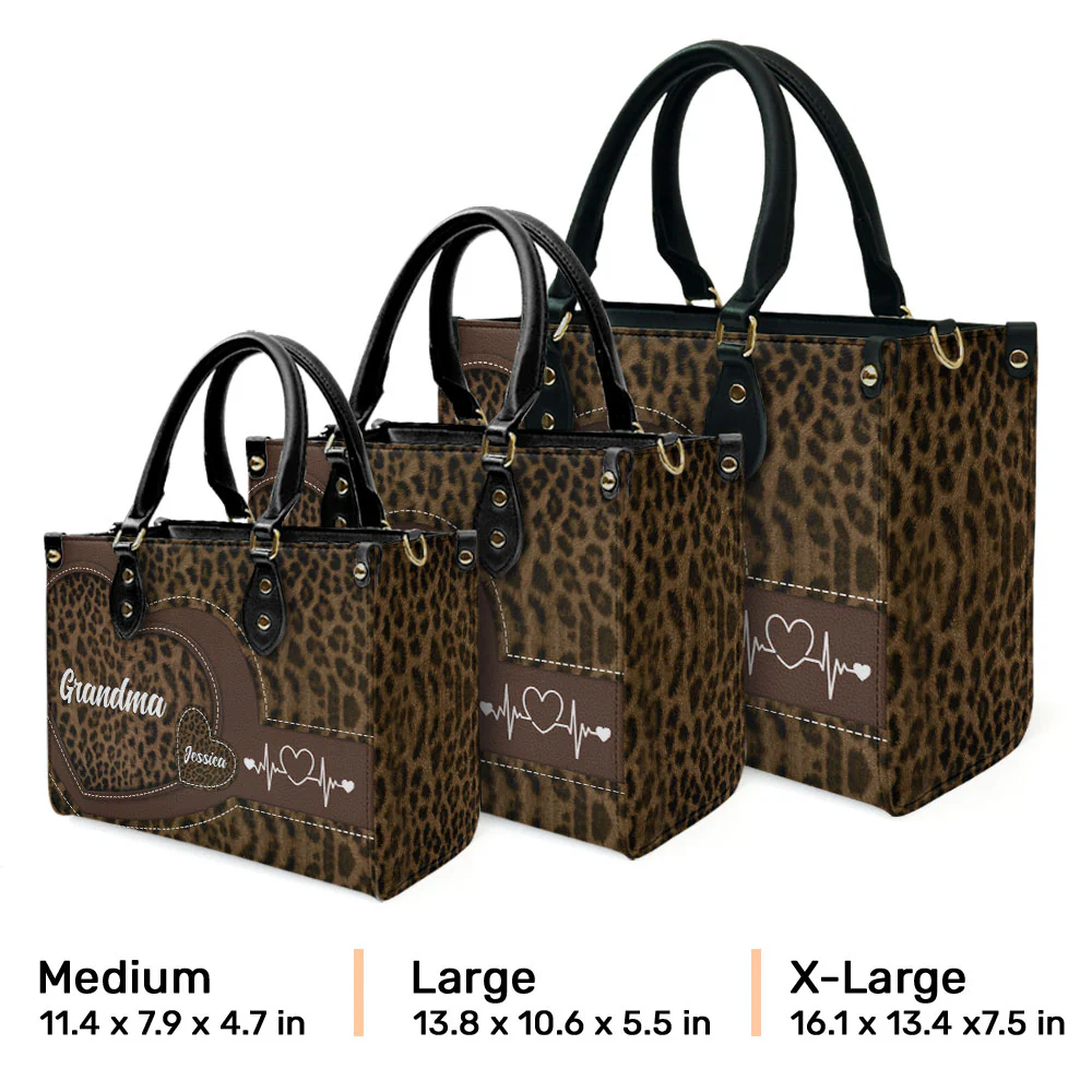 Grandma Sweethearts - Personalized Custom Leather Bag - Image 3