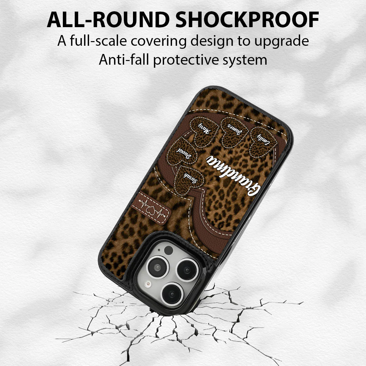Grandma Sweethearts - Personalized Custom Leather Phone Case - Image 6