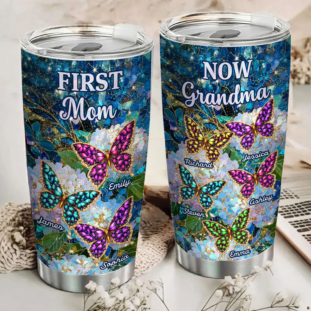Grandma Timeless Love Piece - Personalized Custom 3D Effect Tumbler - Image 3