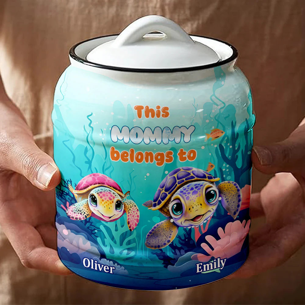 Grandma Turtle - Personalized Custom Ceramic Jar - Image 3