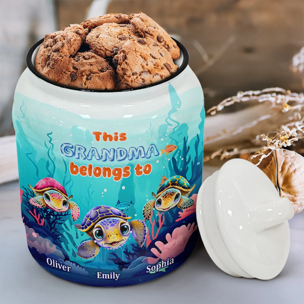 Grandma Turtle - Personalized Custom Ceramic Jar - Image 4
