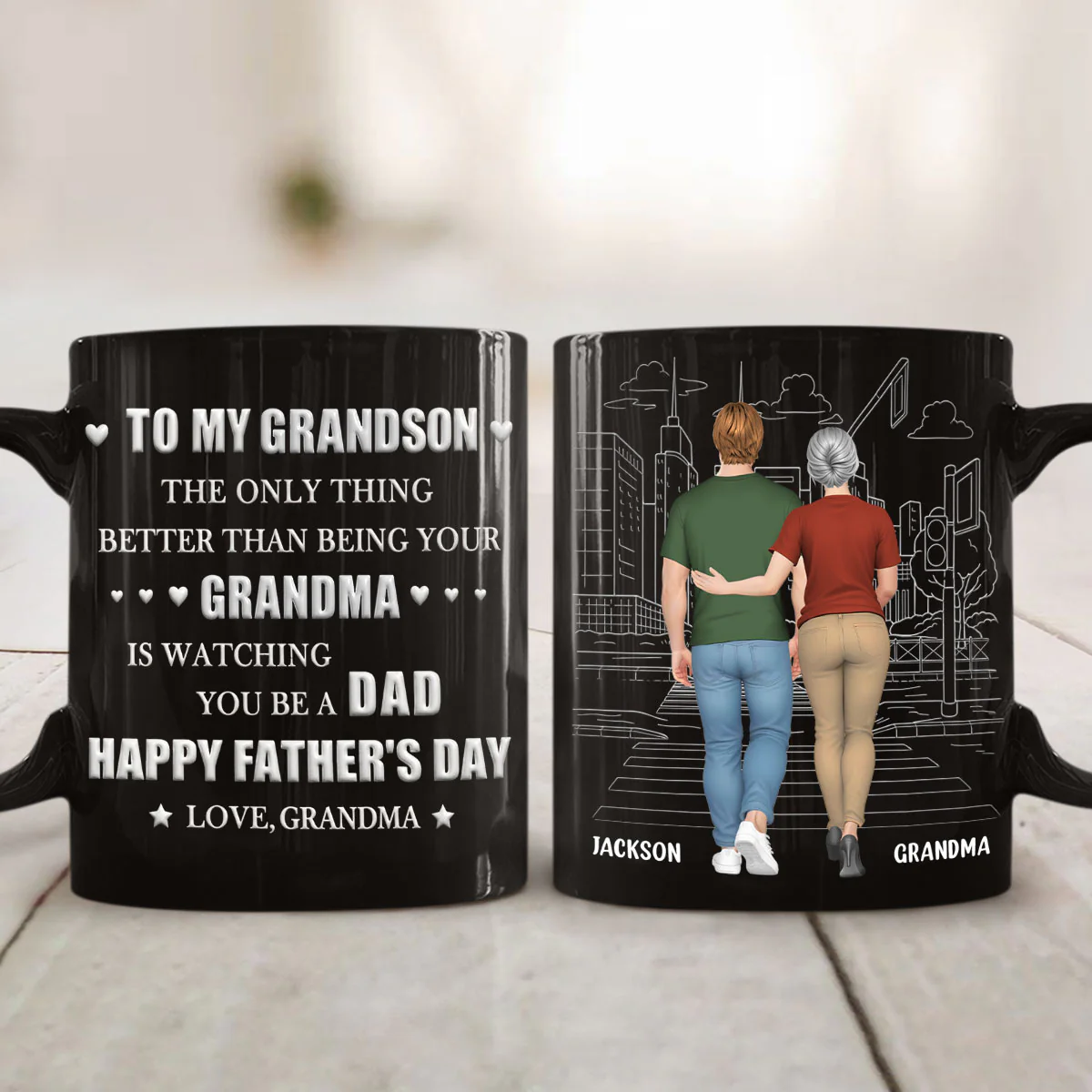 Grandma Watching You Grow - Personalized Custom 3D Inflated Effect Mug - Image 2