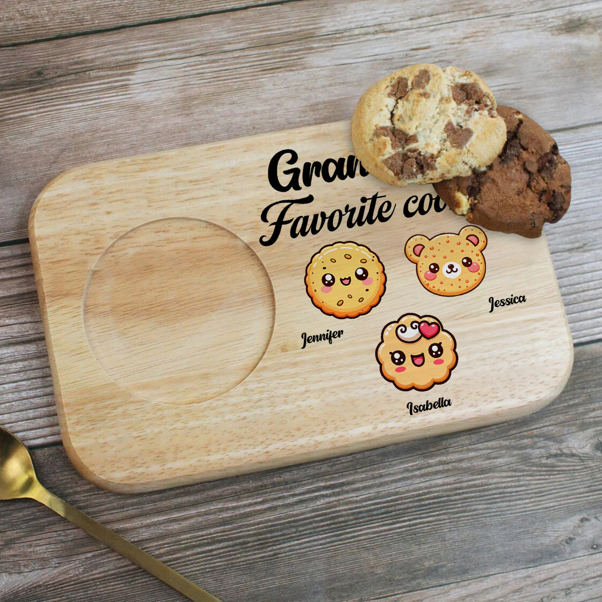 Grandma Favorite Cookies - Personalized Custom Wooden Treat Board - Image 2