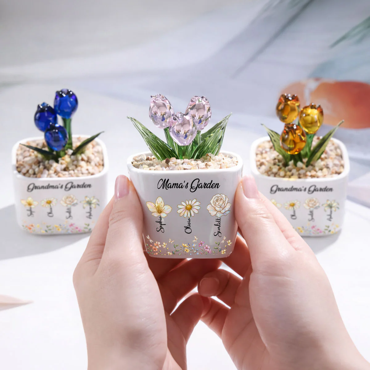 Grandma's Garden- Personalized Custom Glass Everlasting Tulips - Image 5