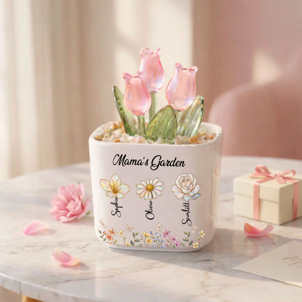 Grandma's Garden- Personalized Custom Glass Everlasting Tulips - Image 6