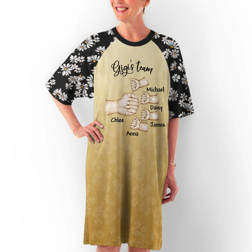 Grandma's Team - Personalized Custom 3/4 Sleeve Dress - Image 5