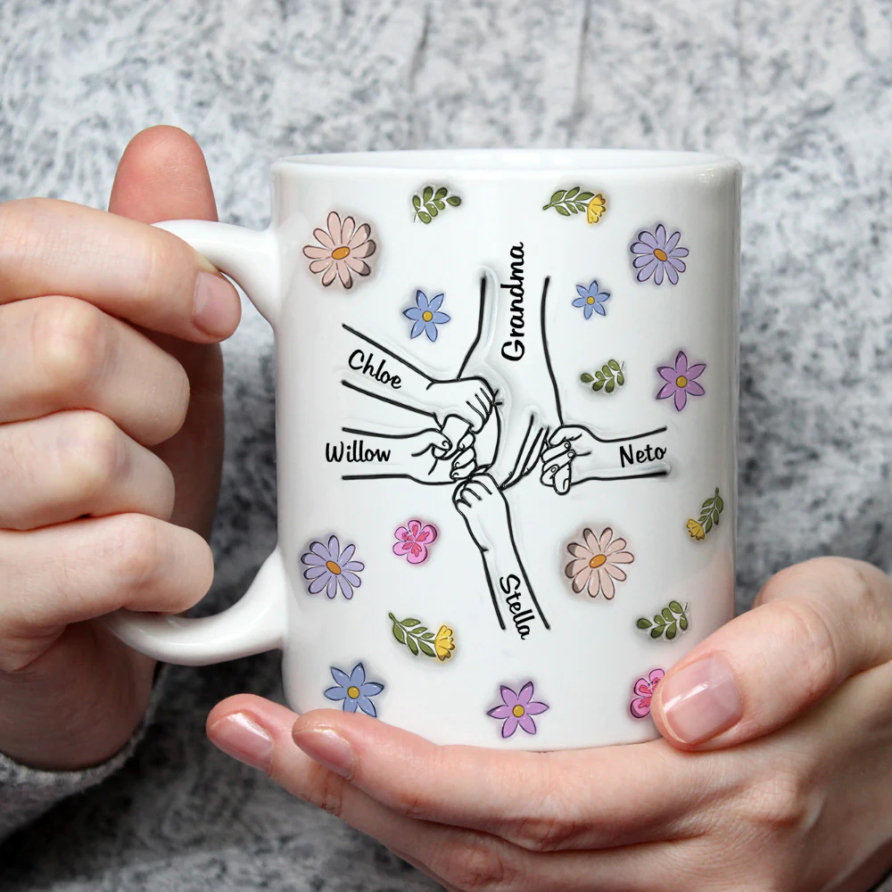 Grandmother Hold My Hand - Personalized Custom 3D Inflated Effect Mug - Image 3