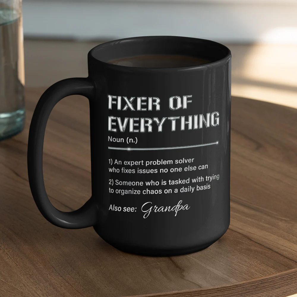 Grandpa Fixes Everything - Personalized Custom Coffee Mug - Image 2